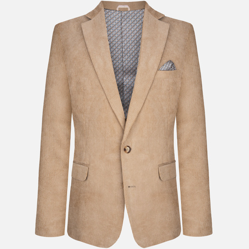 Marynarka Męska Beżowa Sztruksowa Grado