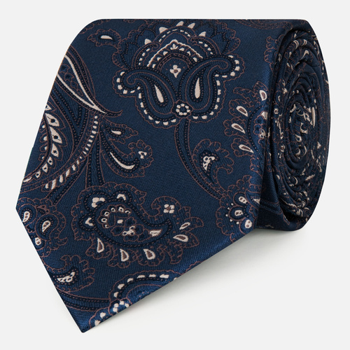 Krawat granatowy ze wzorem