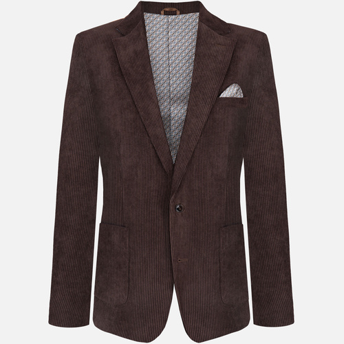 Marynarka Męska Brązowa Sztruksowa Bibione