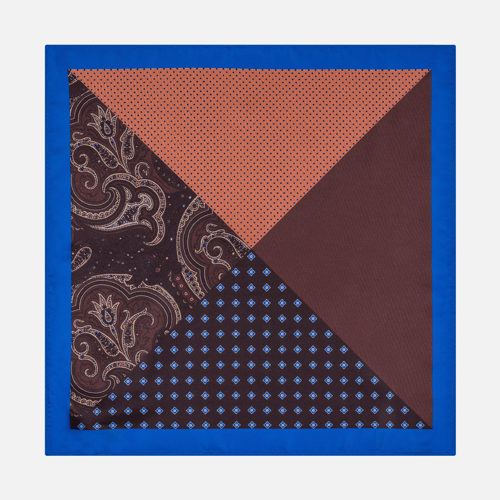 Poszetka Trójkąty&Kwadraty Brown