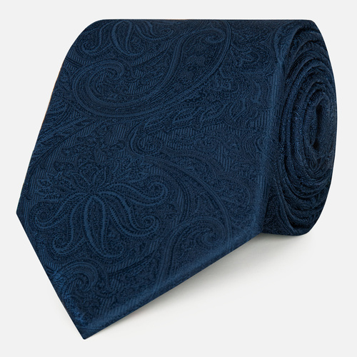 Krawat Granatowy Paisley